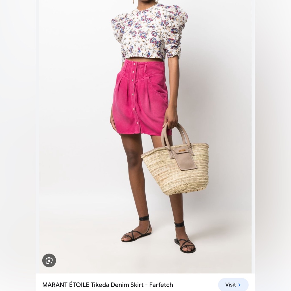 Marant Toile Tikeda Denim Skirt -Raspberry In Size 34